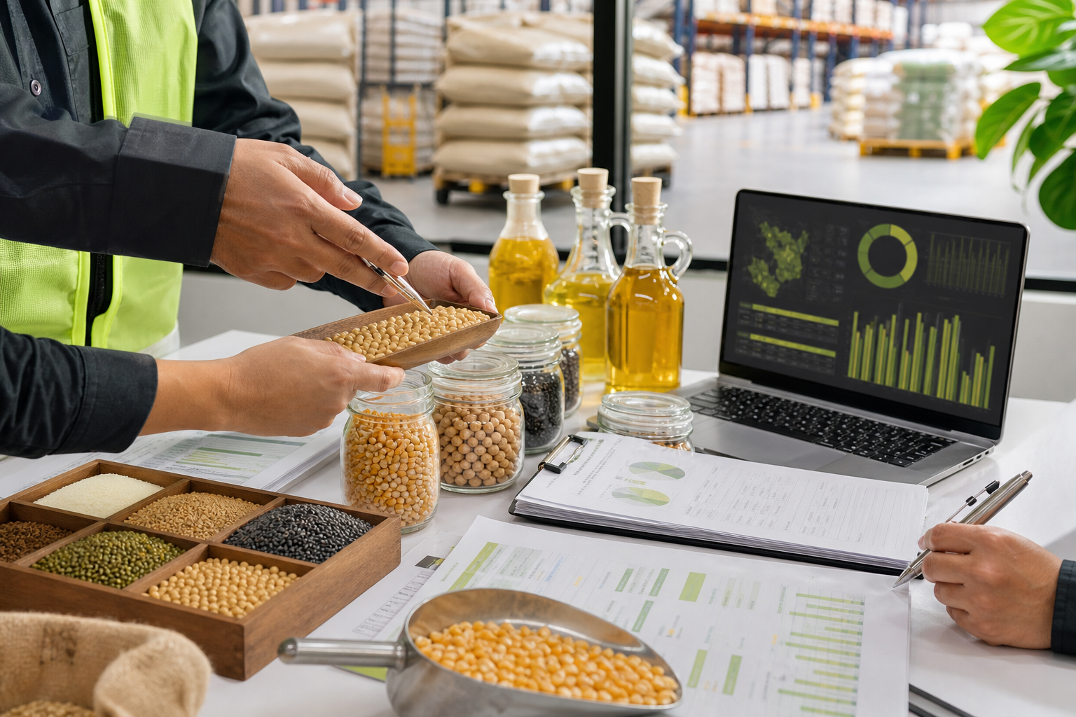 Quality inspection of grains and edible oil samples